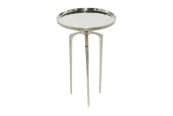 25" Silver Modern Tripod Round Accent Table -Home Furniture 276513 silver multi media accent table material 76