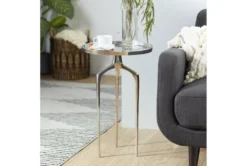25" Silver Modern Tripod Round Accent Table -Home Furniture 276513 silver multi media accent table room 85