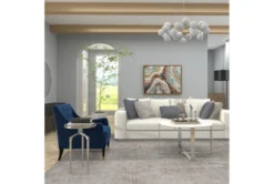 25" Silver Modern Tripod Round Accent Table -Home Furniture 276513 silver multi media accent table room 862