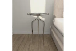 25" Silver Modern Tripod Round Accent Table -Home Furniture 276513 silver multi media accent table room 902