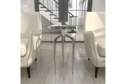 25" Silver Modern Tripod Round Accent Table -Home Furniture 276513 silver multi media accent table room 92