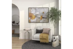 25" Silver Modern Tripod Round Accent Table -Home Furniture 276513 silver multi media accent table room 94