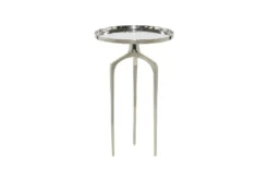 25" Silver Modern Tripod Round Accent Table