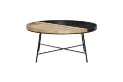 Metal And Wood Tray Round Coffee Table -Home Furniture 276529 black metal coffee table back 82