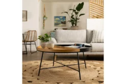 Metal And Wood Tray Round Coffee Table -Home Furniture 276529 black metal coffee table room 91