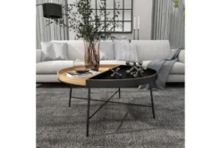 Metal And Wood Tray Round Coffee Table -Home Furniture 276529 black metal coffee table room 95
