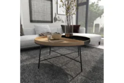 Metal And Wood Tray Round Coffee Table -Home Furniture 276529 black metal coffee table room 97