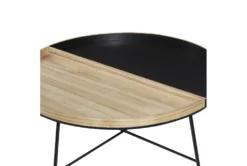 Metal And Wood Tray Round Coffee Table -Home Furniture 276529 black multi media coffee table detail 46