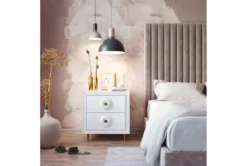 Agnes White Lacquer End Table -Home Furniture 276577 white mdf nightstand room 85