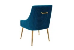 Rosalind Pleated Back Navy Velvet Dining Chair -Home Furniture 276744 blue fabric accent chair back 82