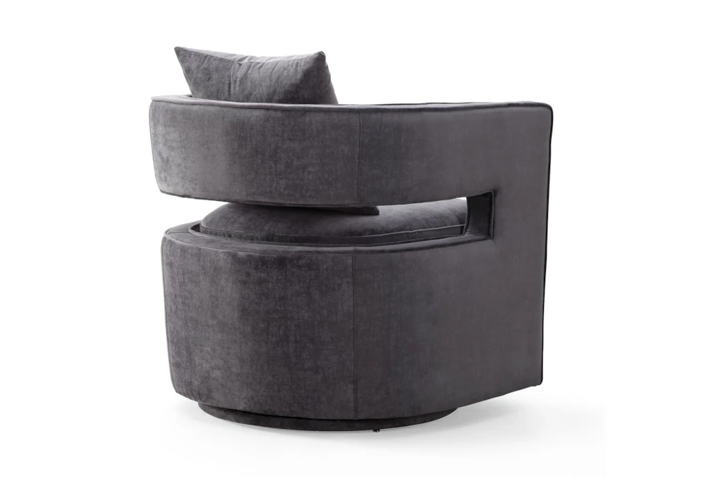 Emma Grey Velvet Swivel Accent Chair 6 Emma Grey Velvet Swivel Accent Chair - Image 6