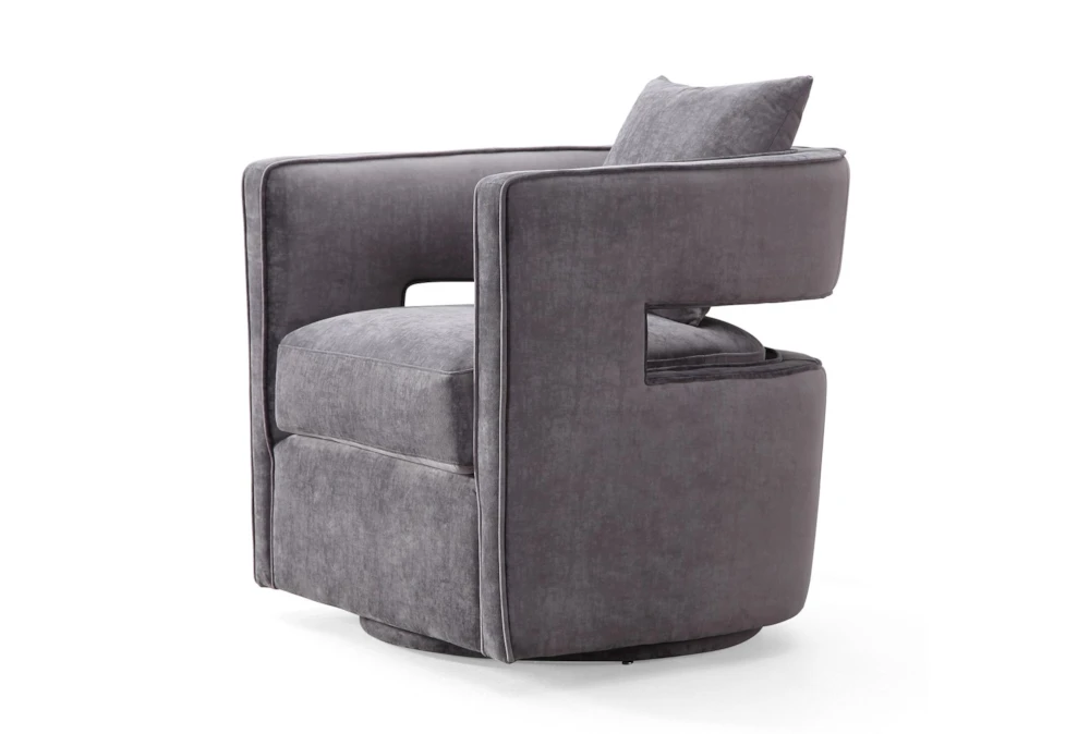 Emma Grey Velvet Swivel Accent Chair 3 Emma Grey Velvet Swivel Accent Chair - Image 3