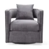 Emma Grey Velvet Swivel Accent Chair