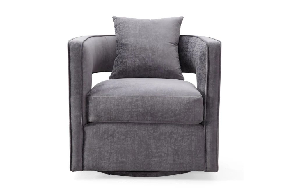 Emma Grey Velvet Swivel Accent Chair 1 Emma Grey Velvet Swivel Accent Chair
