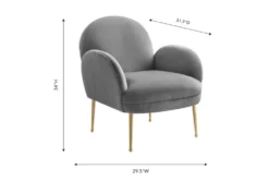 Constance Grey Velvet Accent Chair -Home Furniture 276798 grey fabric accent chair detail 44