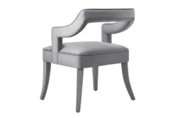 Natasha Grey Velvet Dining Chair -Home Furniture 277142 grey fabric dining chair back 82