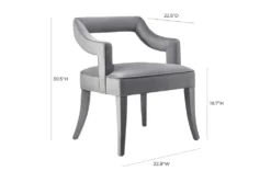 Natasha Grey Velvet Dining Chair -Home Furniture 277142 grey fabric dining chair detail 45