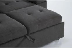 Flinn 103" 2 Piece Convertible Sleeper Sectional With Left Arm Facing Storage Chaise -Home Furniture 277165 grey fabric sectional detail 44