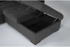 Flinn 103" 2 Piece Convertible Sleeper Sectional With Right Arm Facing Storage Chaise 17 Flinn 103" 2 Piece Convertible Sleeper Sectional With Right Arm Facing Storage Chaise -Home Furniture 277166 grey fabric sectional detail 45