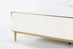 Camila California King Upholstered Bed -Home Furniture 277198 beige fabric bed detail 44