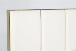 Camila California King Upholstered Bed -Home Furniture 277198 beige fabric bed detail 45