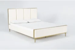 New Release -Home Furniture 277198 beige fabric bed side 18
