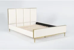 Camila California King Upholstered Bed -Home Furniture 277198 beige fabric bed side 19