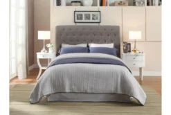 Upholstered Grey Tufted King Platform Bed 13 Upholstered Grey Tufted King Platform Bed -Home Furniture 277884 grey fabric bed room 87