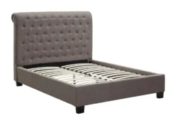 Upholstered Grey Tufted King Platform Bed 9 Upholstered Grey Tufted King Platform Bed -Home Furniture 277884 grey fabric bed side 15