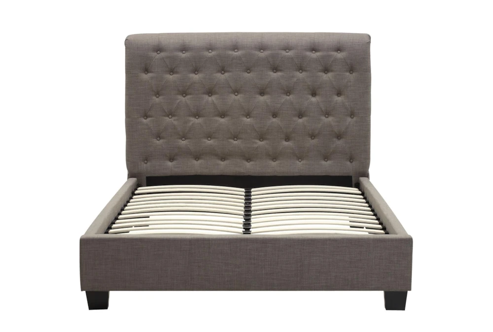 Upholstered Grey Tufted King Platform Bed 1 Upholstered Grey Tufted King Platform Bed