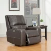 Briggs Twilight Leather Power Recliner With Power Headrest & USB