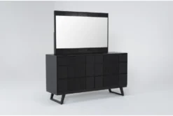 Joren 6 Drawer Dresser/Mirror -Home Furniture 281468 black wood dresser and mirror set side 19