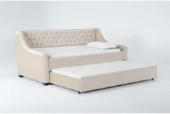 Jemma Twin Daybed With Trundle 11 Jemma Twin Daybed With Trundle -Home Furniture 281817 grey fabric daybed side 18