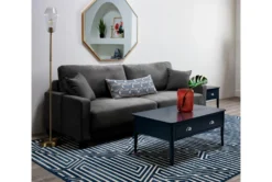 Pascal II Granite 91" Queen Convertible Sofa Sleeper -Home Furniture 282574 grey fabric futonconvertible sofa bed room 60