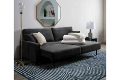 Pascal II Granite 91" Queen Convertible Sofa Sleeper -Home Furniture 282574 grey fabric futonconvertible sofa bed room 61 1