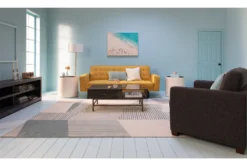 Petula II Mustard 85" Convertible Sofa Bed -Home Furniture 282575 yellow fabric convertible sofa bed room 15