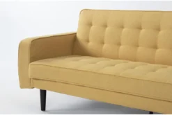 Petula II Mustard 85" Convertible Sofa Bed -Home Furniture 282575 yellow fabric futonconvertible sofa bed detail 44