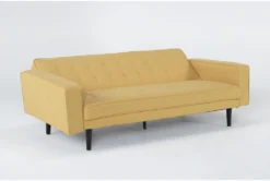 Petula II Mustard 85" Convertible Sofa Bed -Home Furniture 282575 yellow fabric futonconvertible sofa bed side 19