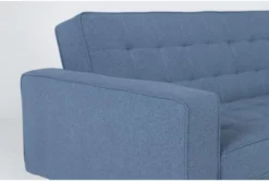 Petula II Blue 85" Convertible Sofa Bed -Home Furniture 282576 blue fabric futonconvertible sofa bed detail 44