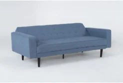 Petula II Blue 85" Convertible Sofa Bed -Home Furniture 282576 blue fabric futonconvertible sofa bed side 19