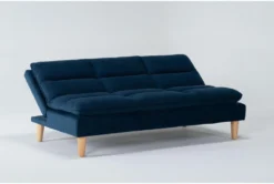 Piper Blue 71" Convertible Sofa Bed -Home Furniture 282580 blue fabric futonconvertible sofa bed side 20