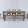 Luis 72-90" Extension Dining With Upholstered Chairs And Bench Set For 6