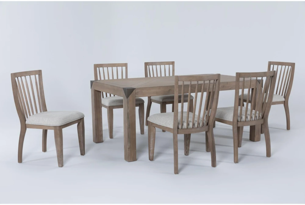 Luis 72"-90" Extension Dining With Wood Back Chairs Set For 6 2 Luis 72"-90" Extension Dining With Wood Back Chairs Set For 6 - Image 2