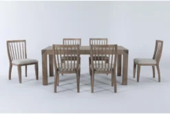 Luis 72"-90" Extension Dining With Wood Back Chairs Set For 6