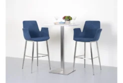 Rascoe Matte White 24" Bar Table With Brushed Stainless Steel Base -Home Furniture 282808 white mdf bistropub table detail 49