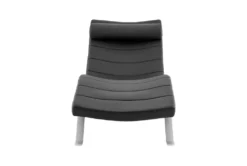 Zangari Black Chaise Lounge With Silver Base -Home Furniture 282829 black leather chaise detail 46