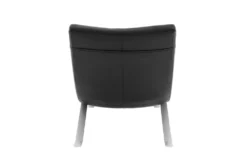 Zangari Black Chaise Lounge With Silver Base -Home Furniture 282829 black leather chaise detail 47