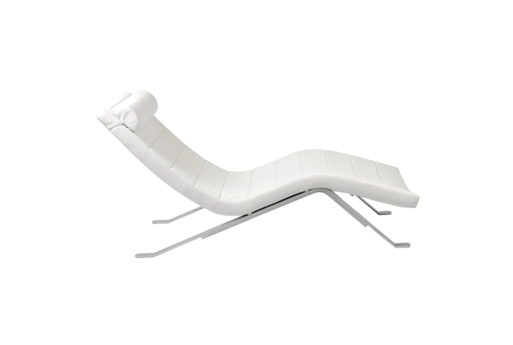 Zangari White Chaise Lounge With Silver Base 2 Zangari White Chaise Lounge With Silver Base - Image 2