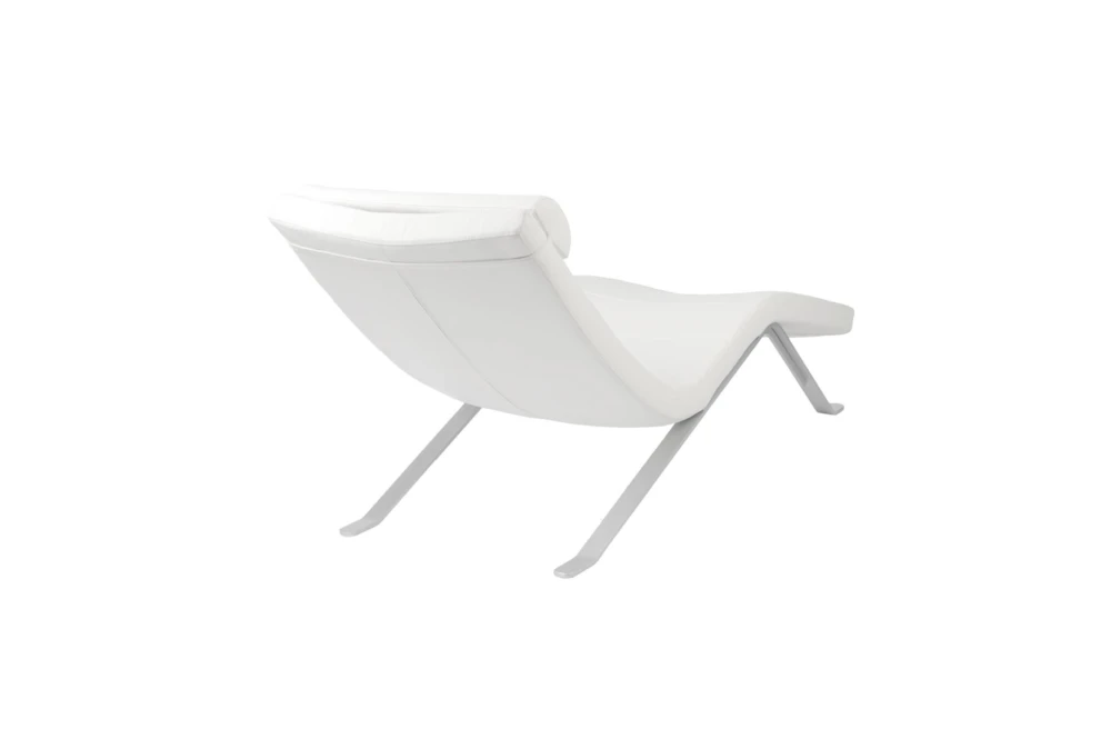Zangari White Chaise Lounge With Silver Base 3 Zangari White Chaise Lounge With Silver Base - Image 3