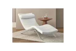 Zangari White Chaise Lounge With Silver Base 9 Zangari White Chaise Lounge With Silver Base -Home Furniture 282835 white leather chaise detail 47